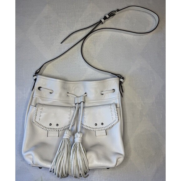 Aimee Kestenberg Leather Bucket Crossbody Bag Fly With Me Cloud - Picture 3 of 16